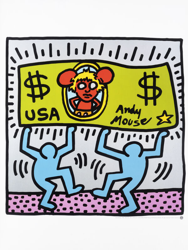 Keith Haring, ‘Andy Mouse’, 1986, Print, Offset lithograph in colours, Tate Ward Auctions