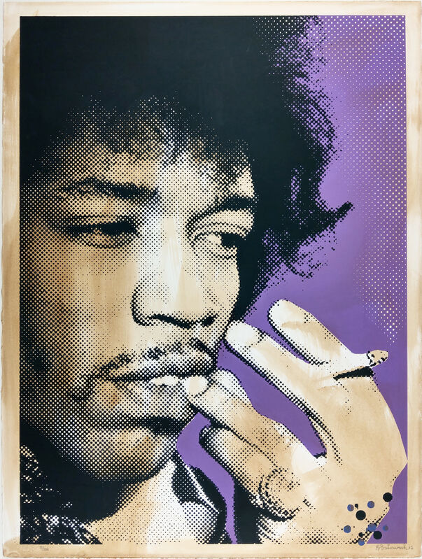 Mr. Brainwash, ‘Jimi Hendrix’, 2007, Print, Screenprint on hand-torn paper, New Union Gallery