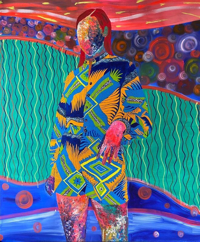 Ajarb Bernard Ategwa, ‘Black classic lady #2’, 2021, Painting, Acrylic on canvas, Jack Bell Gallery
