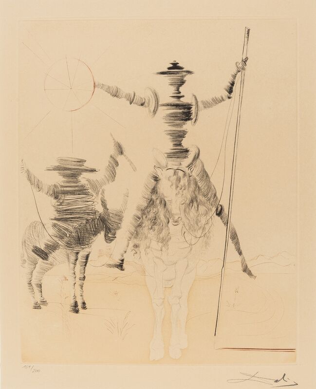 Salvador Dalí, ‘Don Quichotte and Sancho Panza (Field 68-1)’, 1968-80, Print, Etching with aquatint printed in colours, Forum Auctions