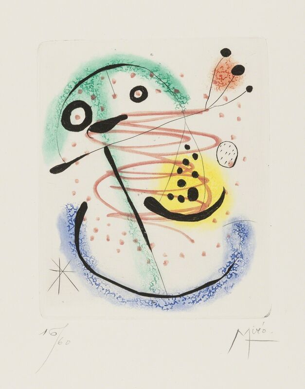 Joan Miró, ‘La Bague D'Aurore (Dupin 139)’, Print, Etching with aquatint printed in colours on Rives paper, Forum Auctions