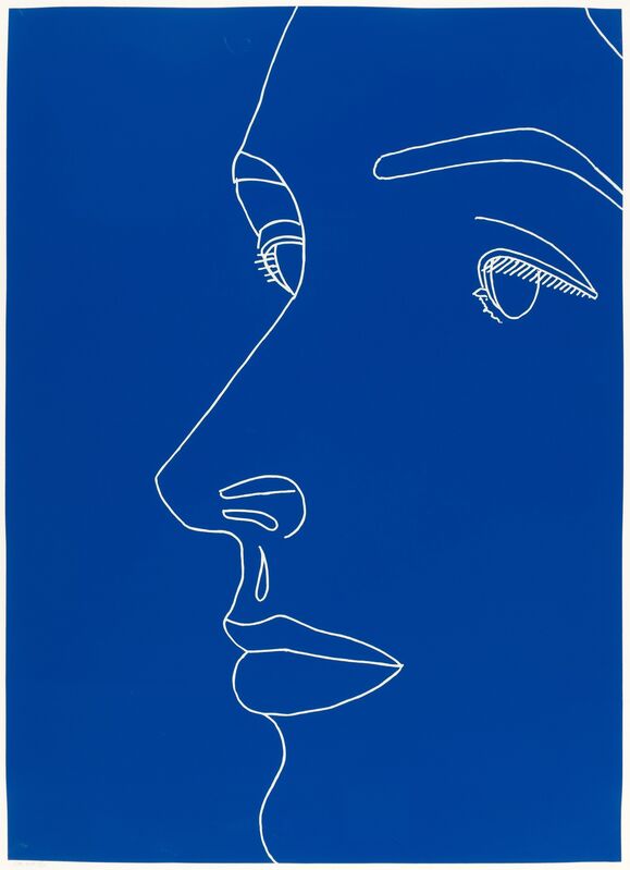 Alex Katz, ‘Vivien on Blue’, 2007, Print, Screenprint in colors on Rives BFK paper, Heritage Auctions