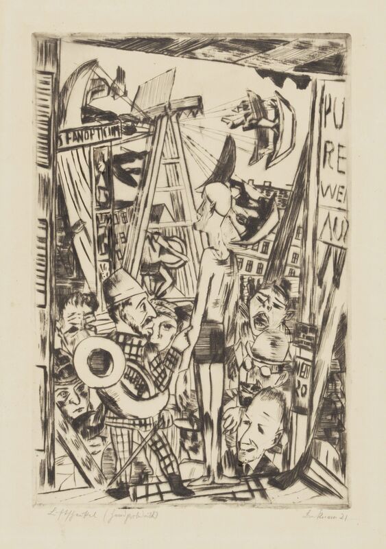 Max Beckmann, ‘The Tall Man’, 1921, Print, Etching on cream wove paper, worked over in ink., Galerie St. Etienne
