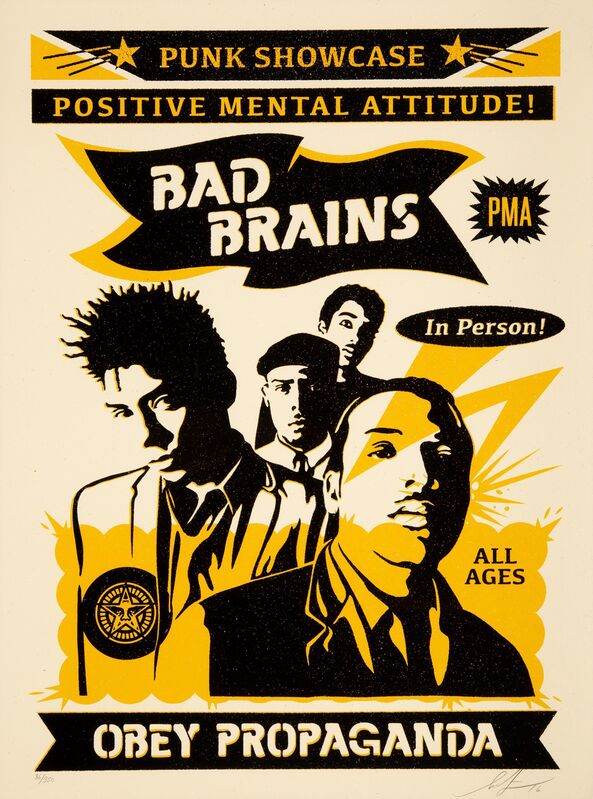 Shepard Fairey, ‘Bad Brains Punk SHowcase (Rock for Light)’, 2016, Print, Screenprint in colors on cream speckled paper, Heritage Auctions