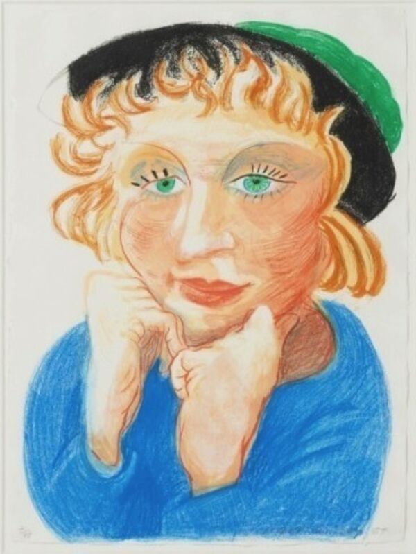 David Hockney, ‘Celia with Green Hat’, 1984, Print, Lithograph, Vertu Fine Art