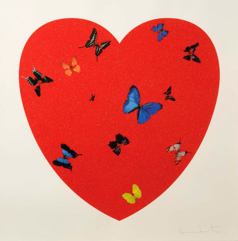 Damien Hirst, ‘Damien Hirst, All you need is Love, Love, Love’, 2009, Print, Silkscreen with Diamond Dust, Oliver Cole Gallery