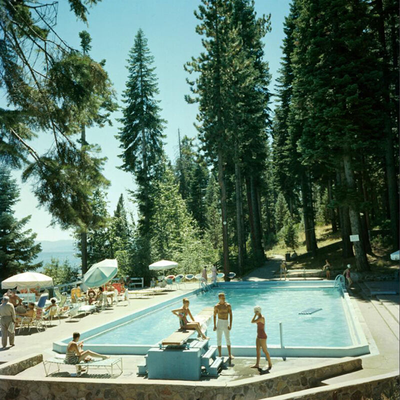 Slim Aarons, ‘Pool at Lake Tahoe’, 1959, Photography, Lambda print, IFAC Arts