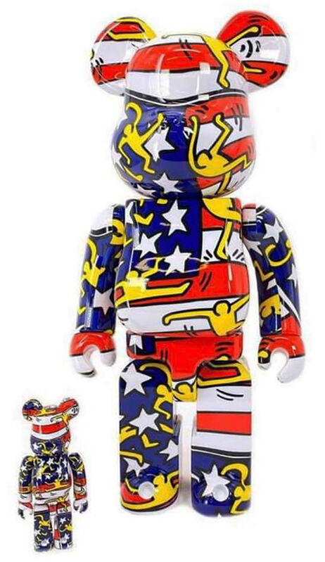Keith Haring, ‘Keith Haring Bearbrick 400% American Flag (Haring DesignerCon BE@RBRICK) ’, 2020, Ephemera or Merchandise, Painted vinyl cast resin, Lot 180 Gallery