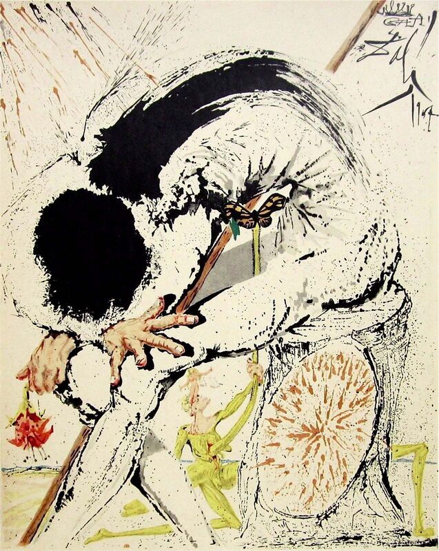 Salvador Dalí, ‘Don Quichotte Overwhelmed’, 1957, Print, Stone Lithograph on Japon Imperial paper, Art Commerce