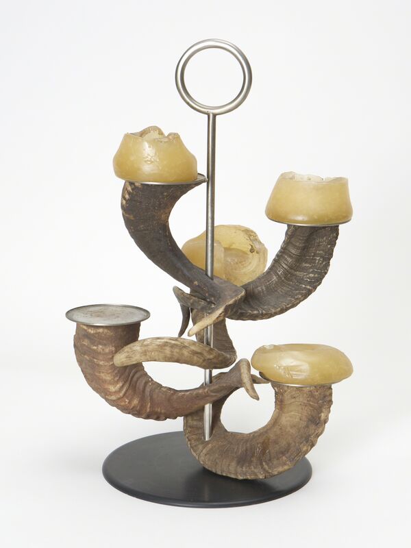 Carl Auböck, ‘Candle Holder’, 1950s, Design/Decorative Art, Mouflon horn, nickeled steel, Patrick Parrish Gallery