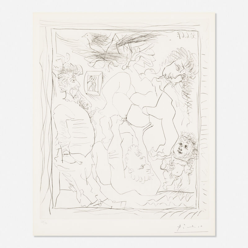 Pablo Picasso, ‘Vieil Homme Devant une Toile Representant des Exploits Amoureux’, 1967, Print, Etching, Rago/Wright/LAMA