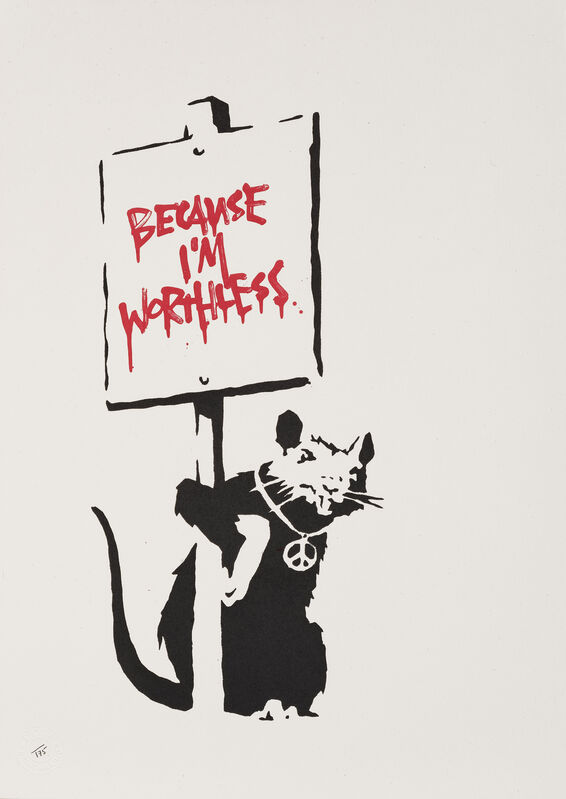 Banksy, ‘Because I'm Worthless’, 2004, Print, Screenprint in colours on wove paper, Tate Ward Auctions