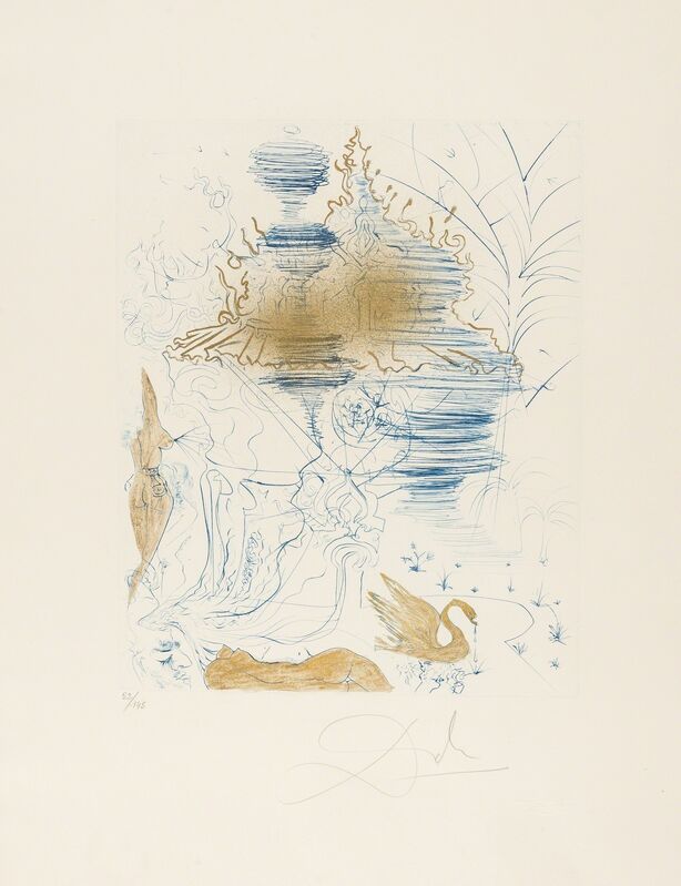 Salvador Dalí, ‘The Pagoda (Field 69-13F; M&L 379a)’, 1969-1970, Print, Etching with drypoint and handcolouring, Forum Auctions