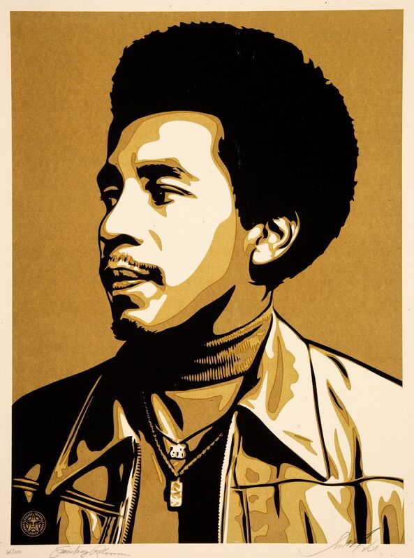 Shepard Fairey, ‘Smokey Robinson Print (Gold)’, 2009, Print, Screenprint in colors on cream speckled paper, Heritage Auctions