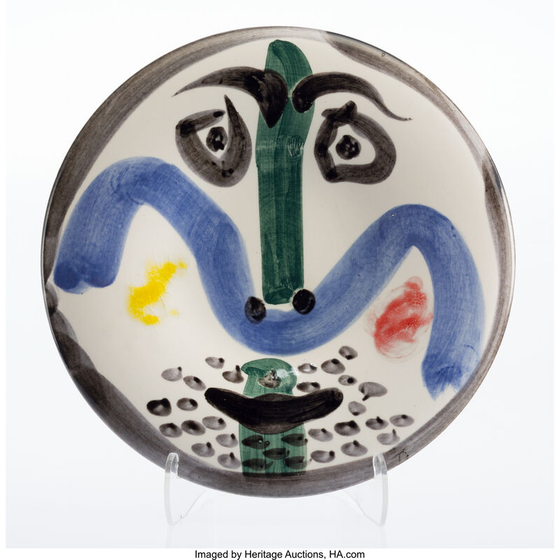 Pablo Picasso, ‘Visage No. 130’, 1963, Other, White earthenware plate in colors with partial glazing, Heritage Auctions