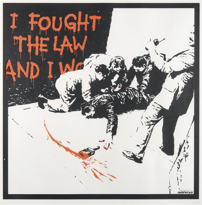 Banksy, ‘I Fought The Law’, 2004, Print, Screen print in colours on wove paper, Tate Ward Auctions