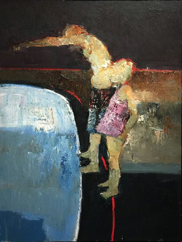Danny McCaw, ‘Diving In’, 2018, Painting, Oil in board (framed), Sue Greenwood Fine Art