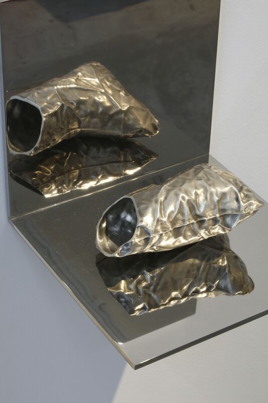 Jonathan Monk, ‘The Deflated Silver Foot Of A Rabbit That Once Belonged To Jeff Koons’, 2013, Mixed Media, Cast silver on polished stainless steel shelf, Taro Nasu