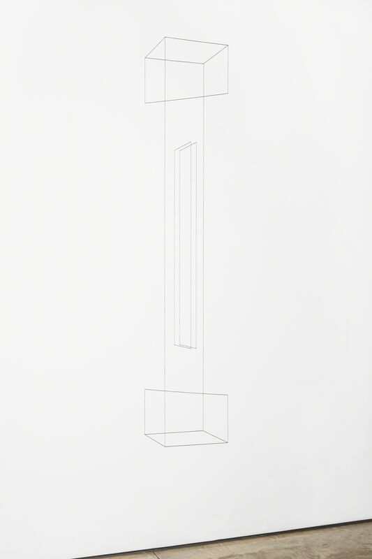 Jong Oh, ‘Line Sculpture (column) #5’, 2019, Sculpture, String, paint, fishing line, steel rods, Lora Reynolds Gallery