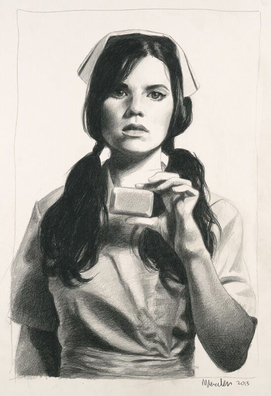 Mercedes Helnwein, ‘Roberta’, 2013, Drawing, Collage or other Work on Paper, Black pencil on paper, KP Projects