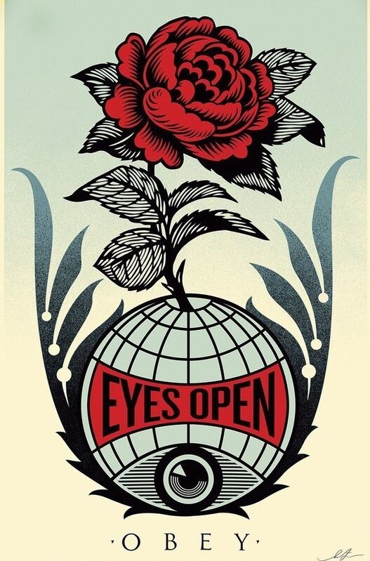 Shepard Fairey, ‘Eyes Open’, 2021, Print, Offset lithograph on cream Speckle Tone paper, Samhart Gallery