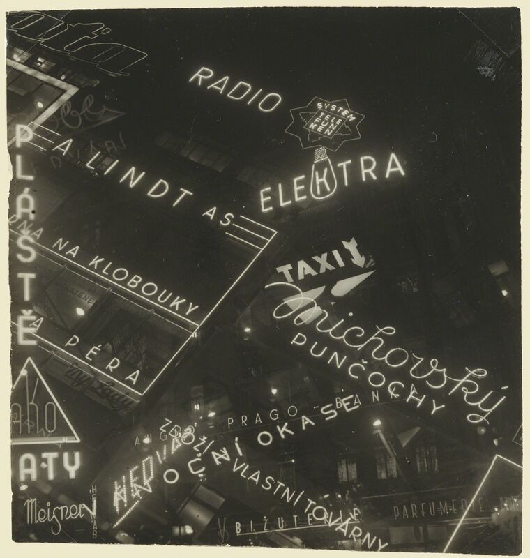 Jaromír Funke, ‘Neon Signs’, 1930-1939, Photography, Gelatin silver print, J. Paul Getty Museum