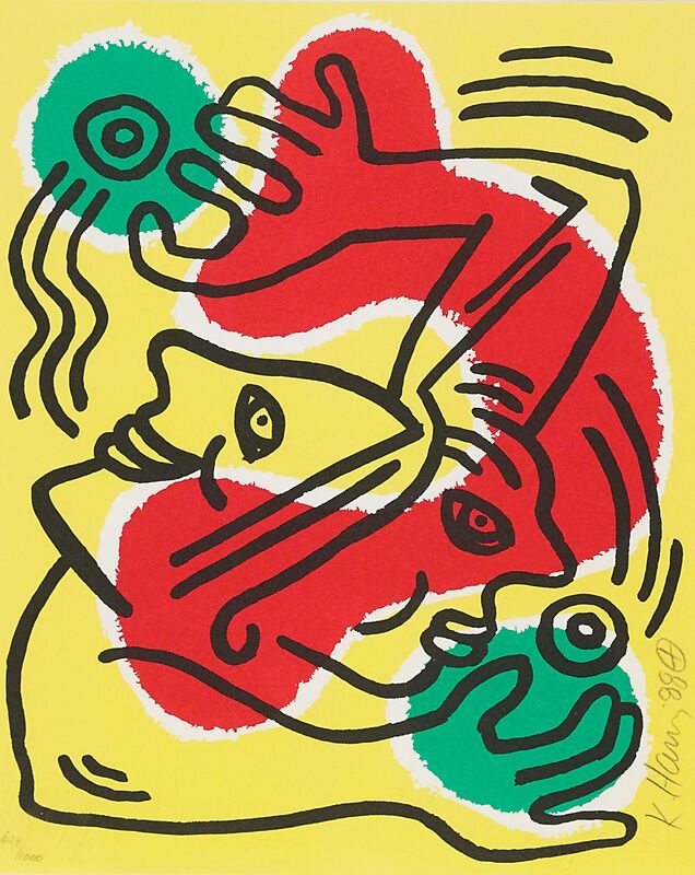 Keith Haring, ‘International Volunteer Day’, 1988, Print, Lithograph in colors, Rago/Wright/LAMA