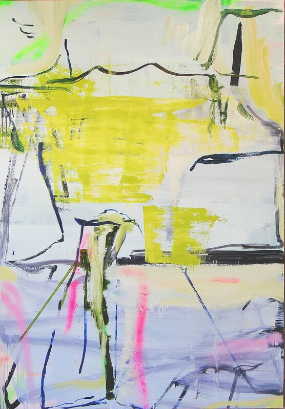 Alvaro Seixas, ‘Pintura Sem Título (Ariel encontra Calibran - Green Version)’, 2016, Painting, Enamel and oil on linem, Roberto Alban Galeria de Arte