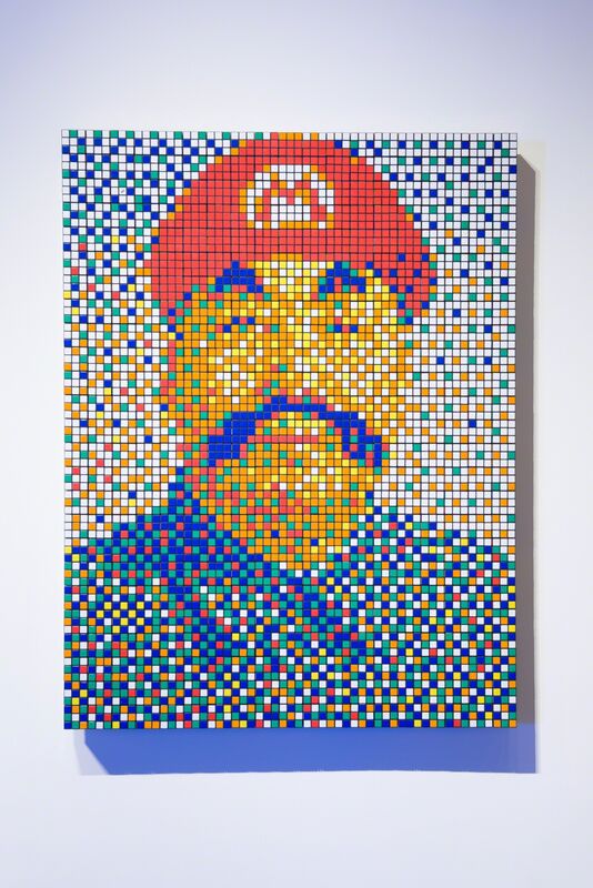 Invader, ‘Rubik Mario Tse Dong’, 2015, Mixed Media, Rubix cubes on perspex, Hong Kong Contemporary Art