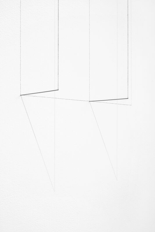 Jong Oh, ‘Wall Drawing #8’, 2019, Sculpture, String, paint, pencil line, steel rods, shadow, Lora Reynolds Gallery