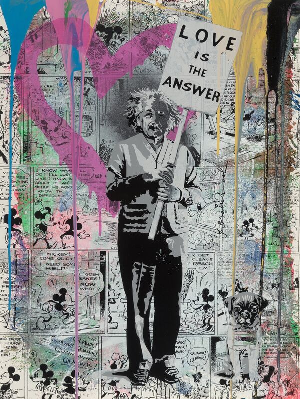 Mr. Brainwash, ‘Love is the Answer (Einstein)’, 2012, Painting, Screenprint, acrylic, spray paint, and mixed media on paper, Heritage Auctions