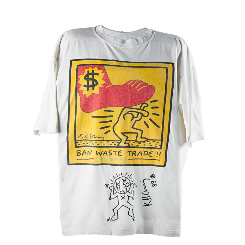 Keith Haring, ‘Greenpeace’, 1989, Mixed Media, Marker on Greenpeace cotton T-shirt, Rago/Wright/LAMA