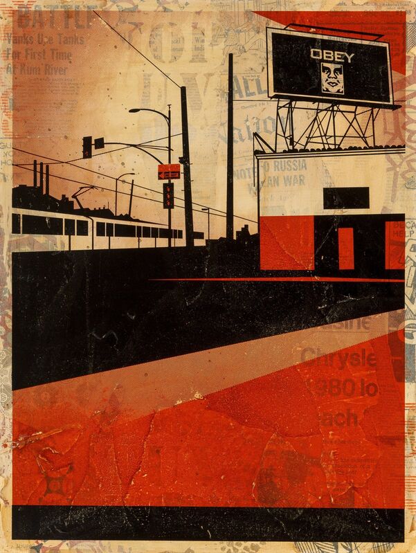 Shepard Fairey, ‘SD Billboard’, 2011, Print, HPM in colors on panel, Heritage Auctions