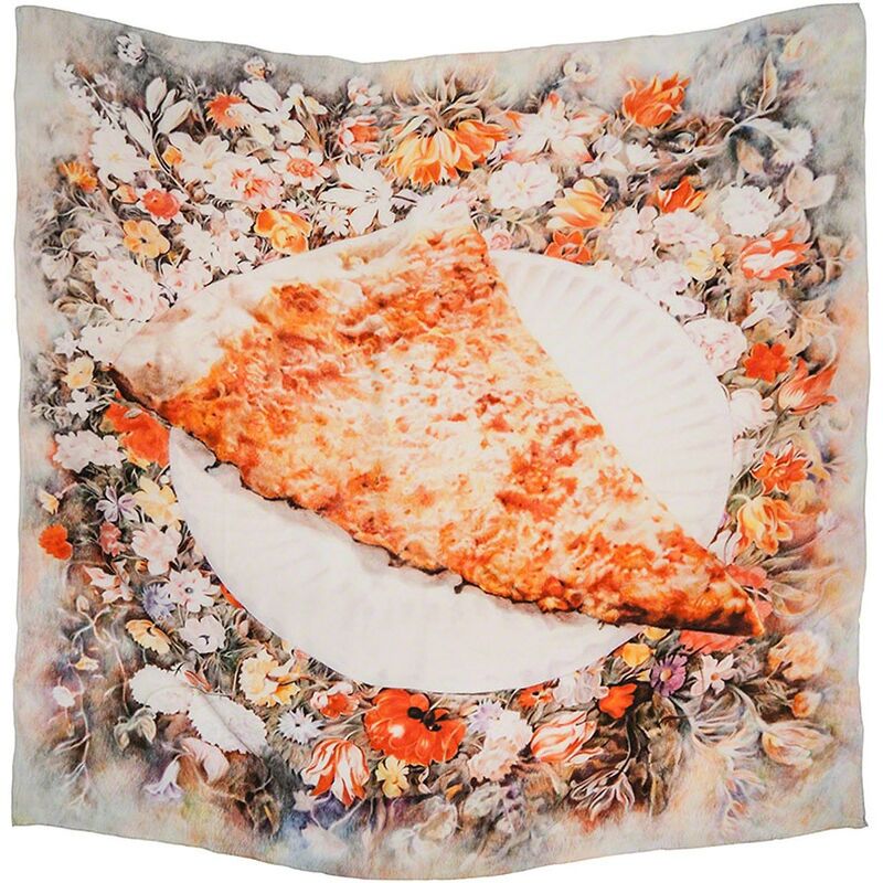 Eric Yahnker, ‘Cheese Slice on Garland’, 2012, Textile Arts, Digital printed silk tapestry, LRRH_