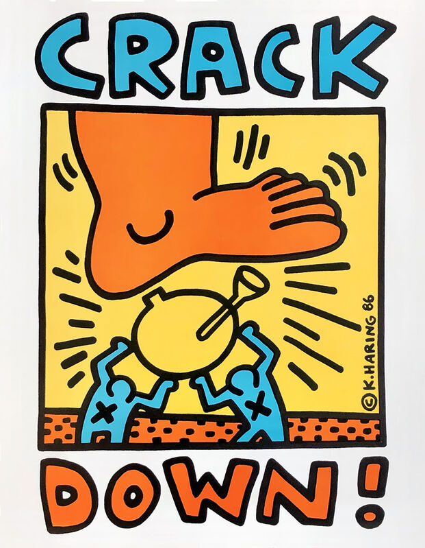 Keith Haring, ‘Keith Haring Crack Down! ’, 1986, Posters, Offset lithograph, Lot 180 Gallery
