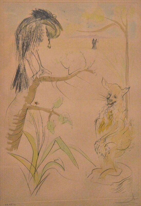 Salvador Dalí, ‘Le Bestiaire de la Fontaine Dalinisé’, 1974, Print, Drypoint and pochoir on strong paper, Wallector