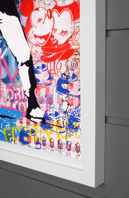 Mr. Brainwash, ‘'Banksy Thrower' Unique, Street Pop Art Painting’, 2021, Painting, Acrylic, Stencil, Spray Paint, Mixed Media on Paper, Arton Contemporary