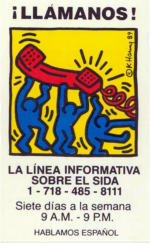 Keith Haring, ‘Keith Haring Talk To Us! 1989 (Keith Haring Aids hotline) ’, 1989, Ephemera or Merchandise, Offset printed card, Lot 180 Gallery