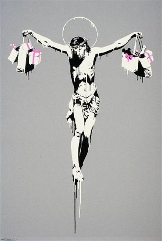 Banksy, ‘Christ with Shopping Bags’, 2004, Print, Original screen print., Hidden