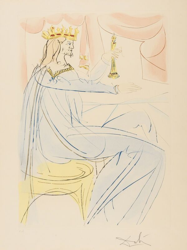Salvador Dalí, ‘King Solomon (from Our Historical Heritage) (M & L 756; Field 75-4-A)’, 1975, Print, Etching with pochoir printed in colours, Forum Auctions