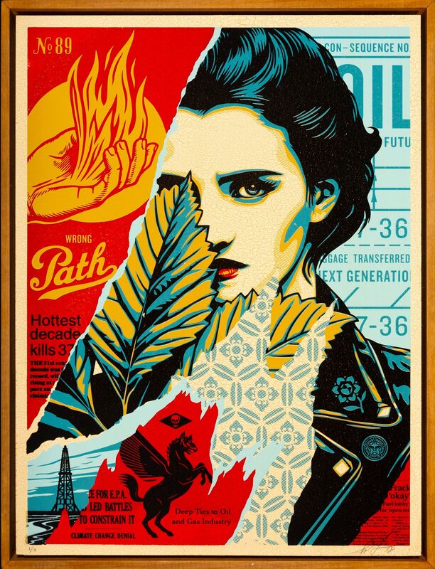 Shepard Fairey, ‘Wrong Path’, 2018, Print, Screenprint and mixed media collage on wood, Heritage Auctions