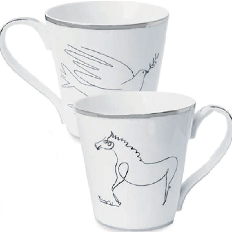 Pablo Picasso, ‘Horse and Dove Mug Set’, 2016, Design/Decorative Art, Porcelain with silver trim, Artware Editions
