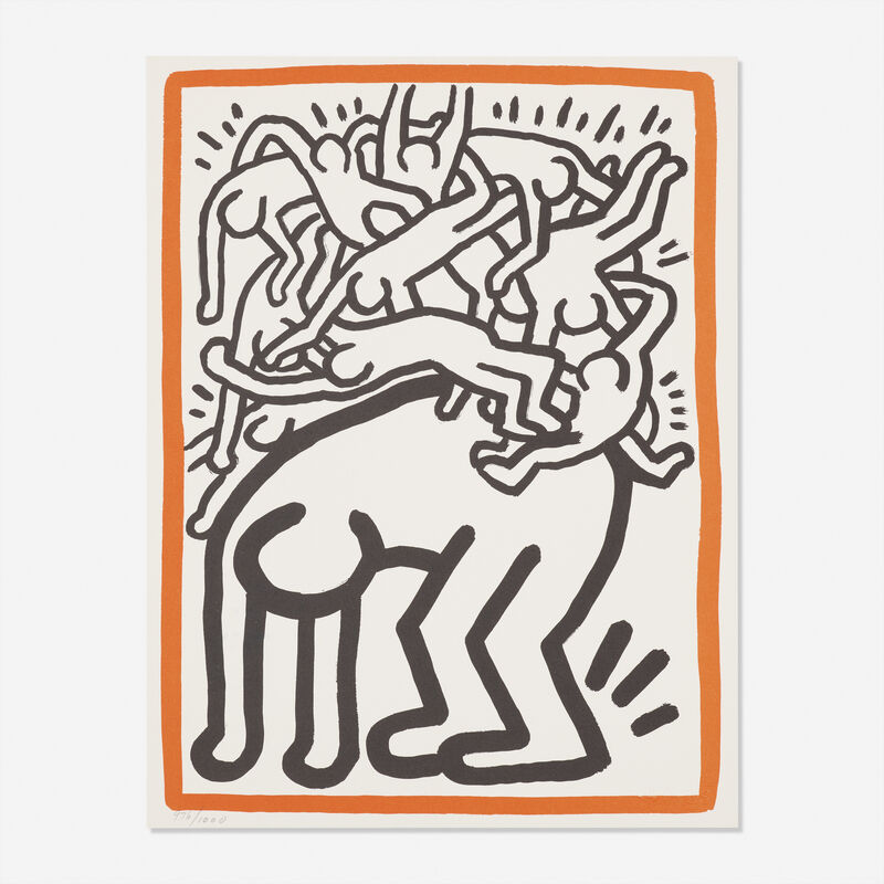 Keith Haring, ‘Untitled (Fight Aids Worldwide)’, 1990, Print, Lithograph in colors on Arches, Rago/Wright/LAMA