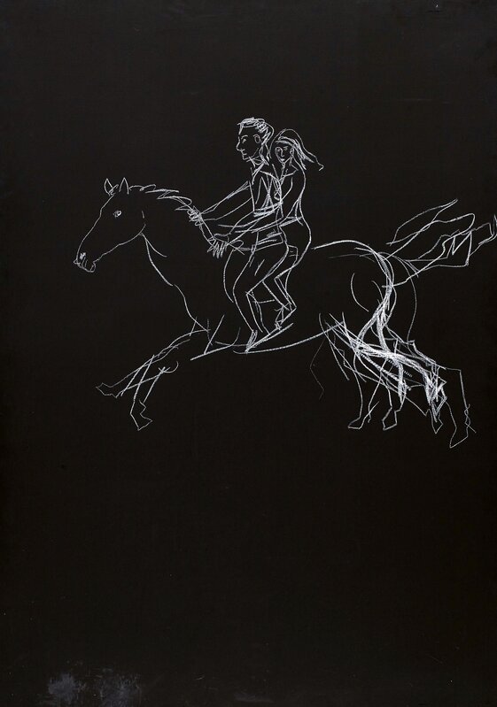 Stephan Balkenhol, ‘Untitled’, 1994, Painting, Wax crayon on wood, painted black, Van Ham