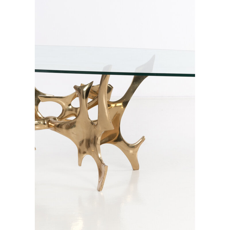 Fred Brouard, ‘Rencontre - N° 1/8 - Table’, 1977, Design/Decorative Art, Verre et bronze doré, PIASA