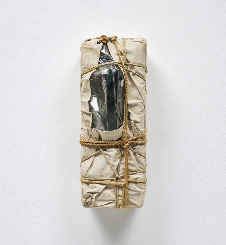 Christo and Jeanne-Claude, ‘Wrapped Payphone’, 1988, Other, New York City payphone (steel), wrapped in sackcloth and transparent polyethylene with rope and twine., Phillips
