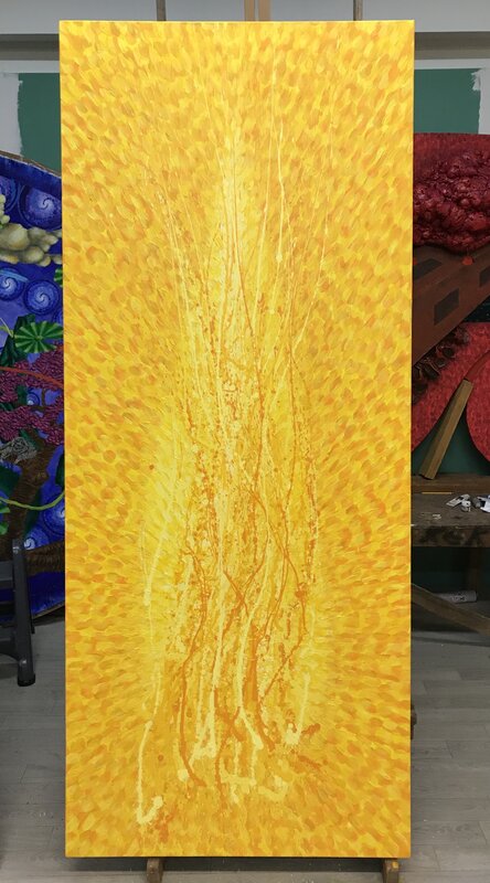 Rodney Zelenka, ‘Dancing Yellows’, 2019, Painting, Acrylic on canvas, Elga Wimmer PCC