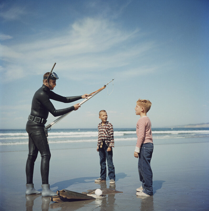 Slim Aarons, ‘Spear Fishing In San Diego’, 1960, Photography, C print, IFAC Arts