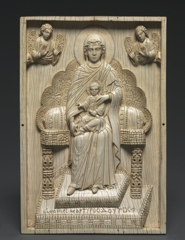 Byzantium, Constantinople, Byzantine period, ‘Ivory Plaque with Enthroned Mother of God ("The Stroganoff Ivory")’, 950-1025, Design/Decorative Art, Ivory, Cleveland Museum of Art