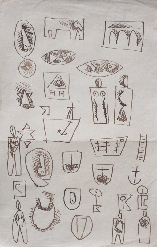 Joaquín Torres-García, ‘Constructivo con objetos sueltos’, Drawing, Collage or other Work on Paper, Ink on paper, Galería de las Misiones